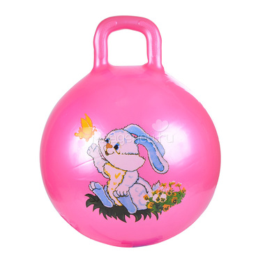 Мяч-Прыгун Spring 38 см с насосом Зайка, цвет розовый 0