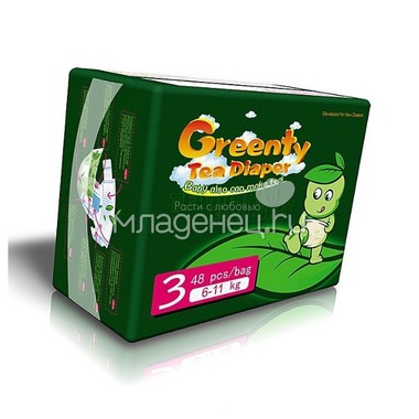 Подгузники Greenty Econom 6 -11 кг (48 шт) Размер 3 0