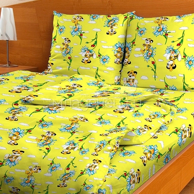 Комплект постельного белья детский Letto в кроватку с простыней на резинке BGR-25 0