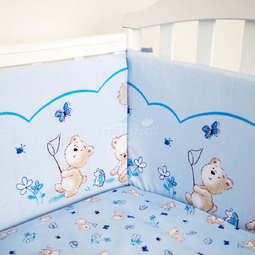 Комплект в кроватку Споки Ноки 6 предметов Мишки (голубой)