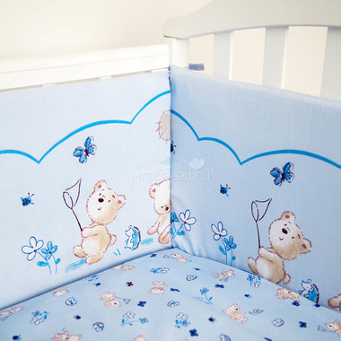Комплект в кроватку Споки Ноки 6 предметов Мишки (голубой) 2