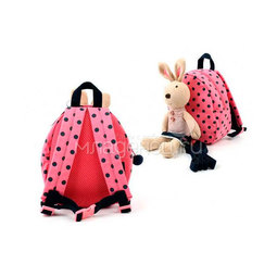 Рюкзак детский Winghouse с игрушкой и поводком 19х22х9см Кролик Розовый