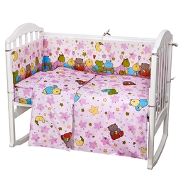 Комплект в кроватку Споки Ноки 6 предметов Звездопад (голубой, желтый, розовый)