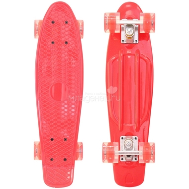 Скейтборд RT Classic 22" 56x15 YQHJ-11 пластик со светящимися колесами Красный 0