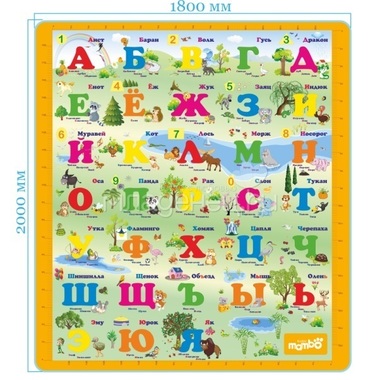 Детский развивающий коврик Mambobaby односторонний Русский Алфавит 200х180х0.5 см 3