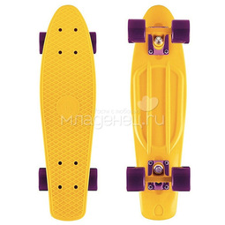 Скейтборд Y-SCOO Fishskateboard 22&quot; винил 56,6х15 с сумкой Yellow/Dark Purple