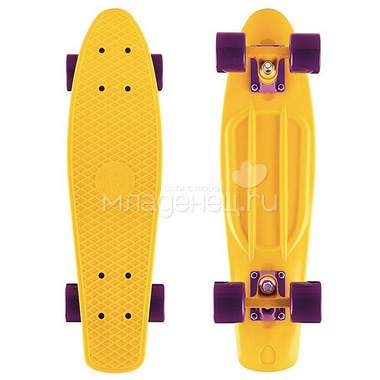 Скейтборд Y-SCOO Fishskateboard 22" винил 56,6х15 с сумкой Yellow/Dark Purple 0