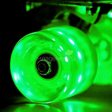 Скейтборд RT Classic 26" 67х18 YWHJ-28 пластик со светящимися колесами Зеленый 2