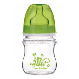Бутылочка Canpol Babies с широким горлышком 120 мл (с 3 мес) зеленая