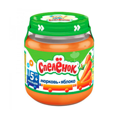 Пюре Спеленок овощное 125 гр Морковь яблоко (с 5 мес) 0