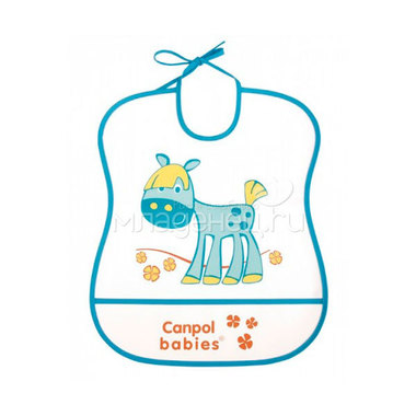 Нагрудник Canpol Babies с полимерным покрытием бирюзовый (с 6 мес) 0