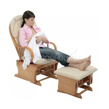 Кресло-качалка Happy Mama с подставкой для ног Nature 2