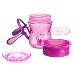Чашка-поильник Chicco Носик 360` 266 мл (с 12 мес) розовая