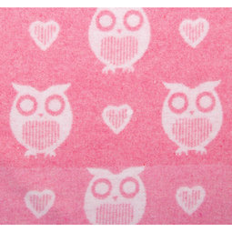 Одеяло Споки Ноки хлопковое подарочная упаковка Совы и сердечки Розовый