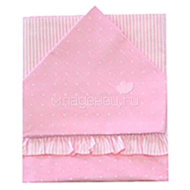 Комплект постельного белья Ангелочки №2 комбинированный с рюшкой Розовый 0