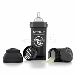 Бутылочка Twistshake 260 мл Антиколиковая (с 0 мес) черная