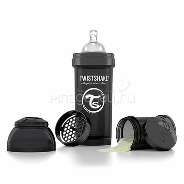 Бутылочка Twistshake 260 мл Антиколиковая (с 0 мес) черная 3