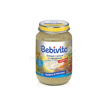 Пюре Bebivita овощи с мясом 190 гр Овощи с рисом и говядиной с 8 мес 0
