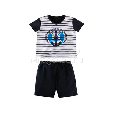 Комплект для мальчика Наша Мама (футболка, шорты) рост 92 синий с белым 0