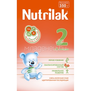 Заменитель Nutrilak 350 гр № 2 (с 6 до 12 мес) 1
