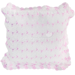 Подушка Ангелочки кружевное полотно Бело-Розовый