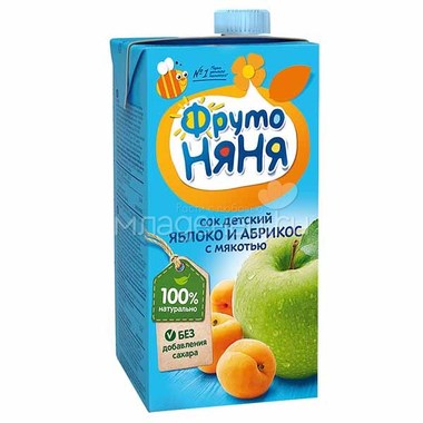 Сок Фрутоняня 500 мл Яблочно-абрикосовый с мякотью (с 3 лет) 0
