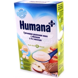 Каша Humana молочная 250 гр Гречневая с яблоком (с 4 мес)