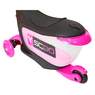 Каталка-самокат 3в1 Y-SCOO Mini Jump&Go со светящими колесами Pink 8