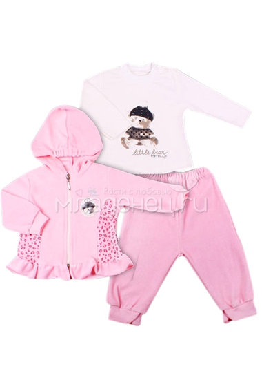 Комплект одежды Estella для девочки, брюки, толстовка, кофта, цвет - Бледно-розовый  0