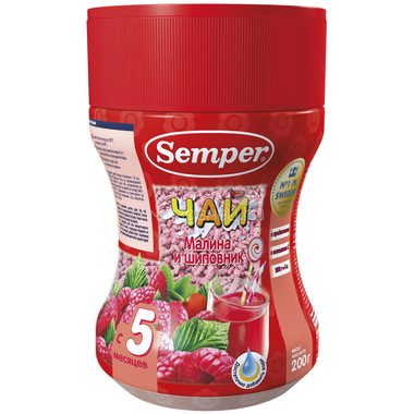 Чай детский Semper 200 гр Малина шиповник (с 5 мес) 0