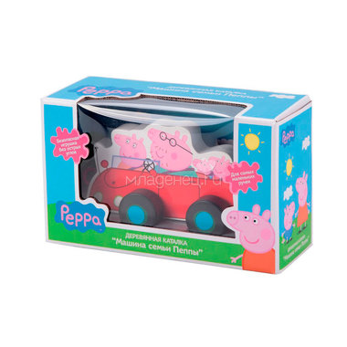 Игровой набор Peppa Pig Каталка Машина семьи Пеппы дерево 0