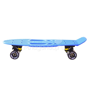 Скейтборд Y-SCOO Skateboard Fishbone с ручкой 22" винил 56,6х15 с сумкой Blue/Black 2