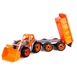 Игрушка ТехноК Трактор с прицепом и ковшом