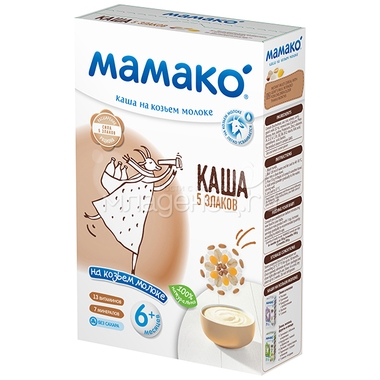 Каша Mamako на козьем молоке 200 гр 5 злаков (с 6 мес) 0