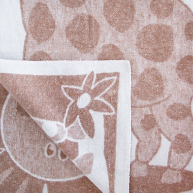 Одеяло Споки Ноки байковое 100% хлопок 100х140 жаккардовое Жираф (бежевый, голубой, розовый и салатовый) 6