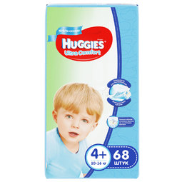 Подгузники Huggies Ultra Comfort Giga Pack для мальчиков 10-16 кг (68 шт) Размер 4+