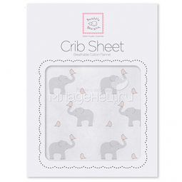 Простынь SwaddleDesigns Fitted Crib Sheet PP Elephant & Chickie
