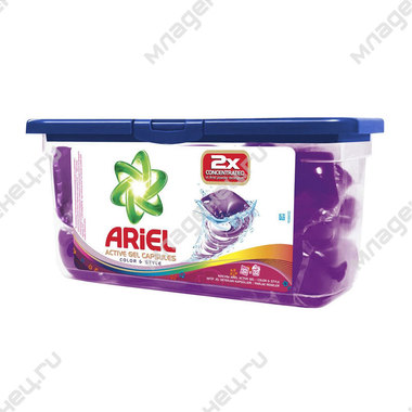 Капсулы для стирки Ariel 3 в 1 32 шт. Color and Style для цветного белья 0
