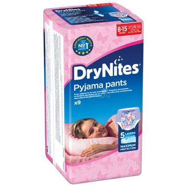 Трусики Huggies DryNites ночные для девочек от 8-15 лет 27-57 кг (9 шт) 0