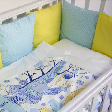 Комплект в кроватку ByTwinz с бортиками-подушками 6 предметов Северное сияние 0