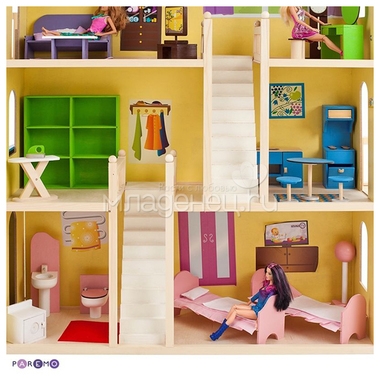 Кукольный домик PAREMO Лира: 28 предметов мебели, 2 лестницы, гараж 7
