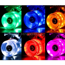 Скейтборд RT Classic 22" 56x15 YQHJ-11 пластик со светящимися колесами Голубой