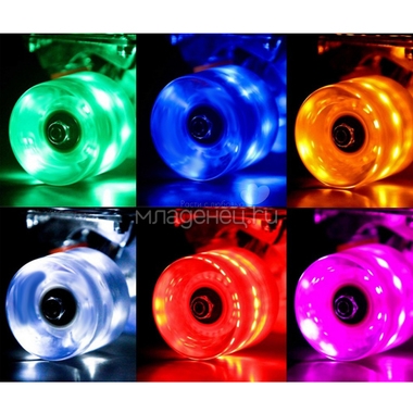 Скейтборд RT Classic 22" 56x15 YQHJ-11 пластик со светящимися колесами Голубой 2