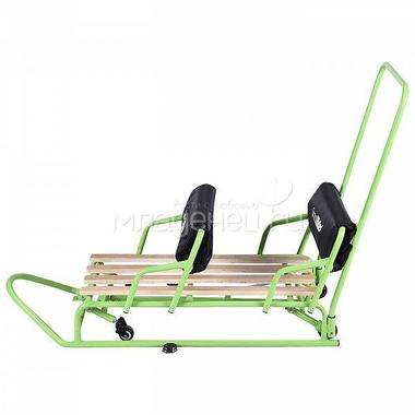Санимобиль Small Rider Snow Twins для двойни с колесиками Зеленый паровозиком 1
