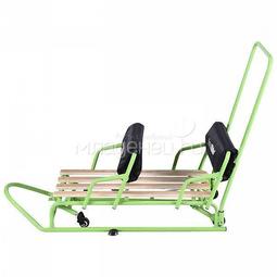 Санимобиль Small Rider Snow Twins для двойни с колесиками Зеленый паровозиком