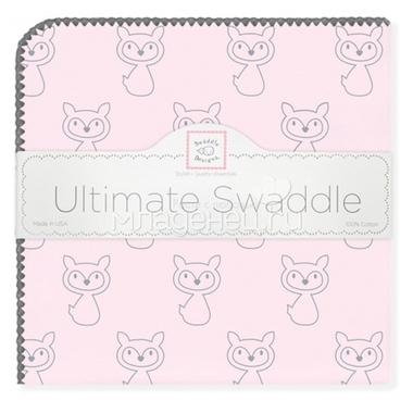 Пеленка фланелевая SwaddleDesigns Ultimate Gray Fox Pstl Pink 0