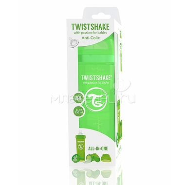 Бутылочка Twistshake 330 мл Антиколиковая (с 0 мес) зеленая 2