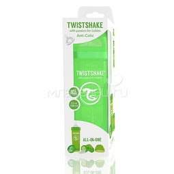 Бутылочка Twistshake 330 мл Антиколиковая (с 0 мес) зеленая