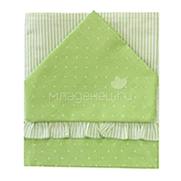 Комплект постельного белья Ангелочки №2 комбинированный с рюшкой Зеленый