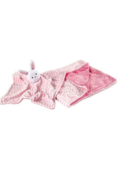 Комплект Hudson Baby плюшевый плед и мягкая игрушка, 2 пр., цвет розовый  0